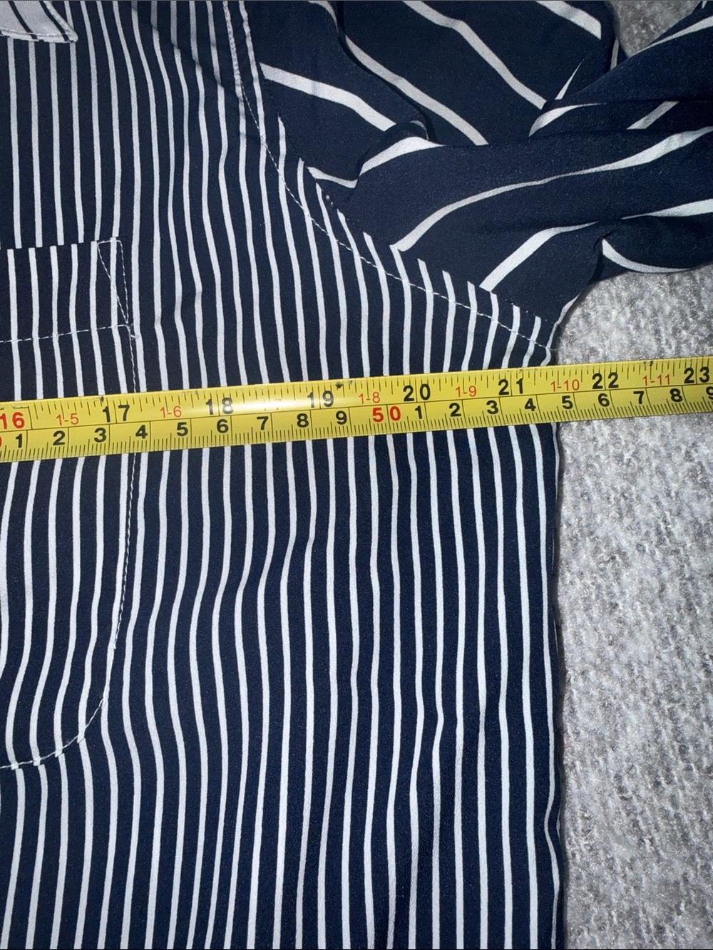 Lauren Ralph Lauren Navy and White Striped Button-Up Shirt Size M - Picture 9 of 10